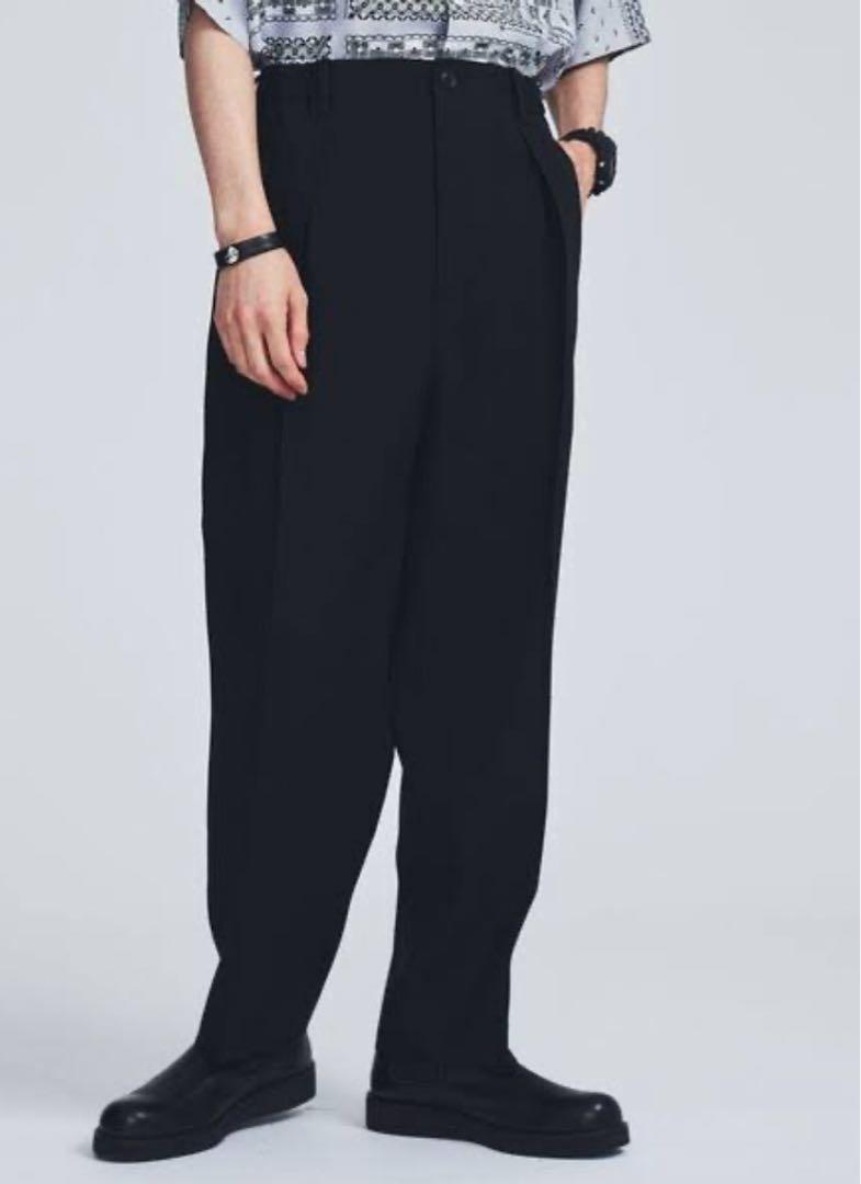 【美品】CITY WOOL TROPICAL WIDE PANTS サマーウール