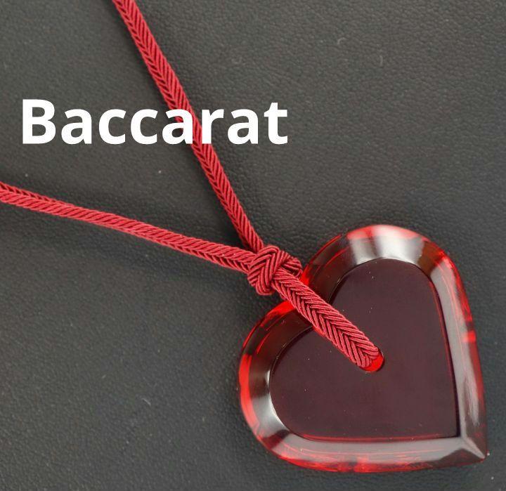 【Baccarat】バカラ ハート クリスタル 赤 レッド ネックレス