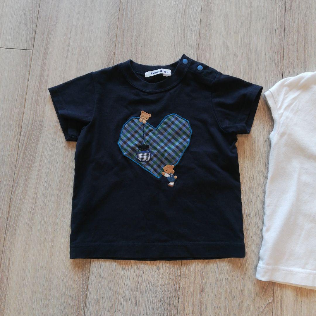 familiar ネイビー Tシャツ ハート柄　二枚セット