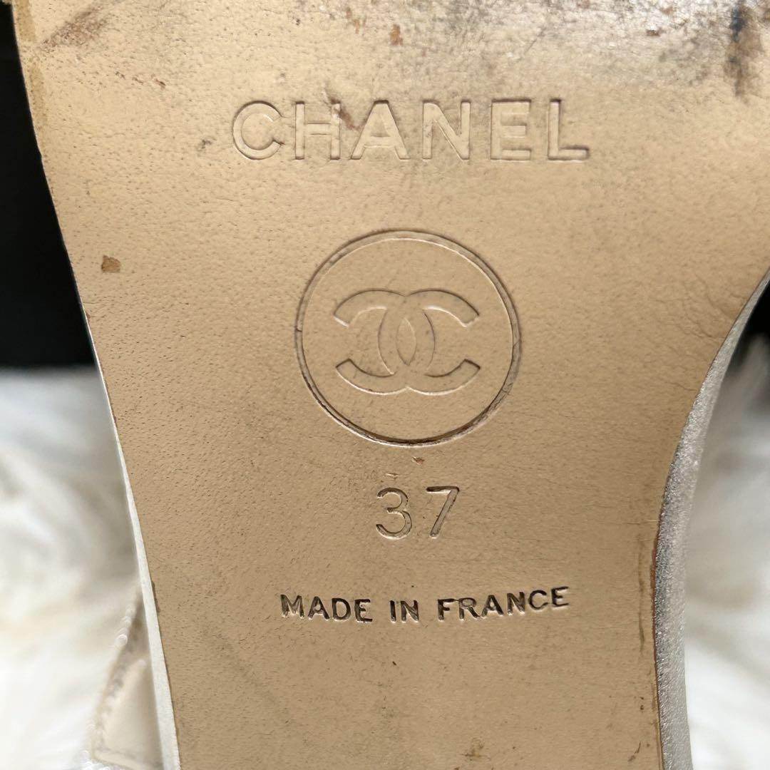 【高級】CHANEL シャネル サンダル ココマーク金具 37