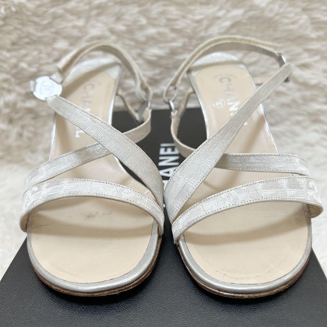 【高級】CHANEL シャネル サンダル ココマーク金具 37