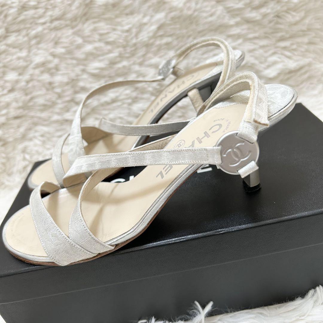 【高級】CHANEL シャネル サンダル ココマーク金具 37