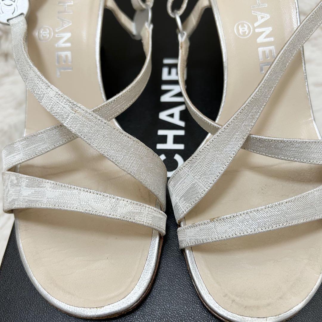 【高級】CHANEL シャネル サンダル ココマーク金具 37