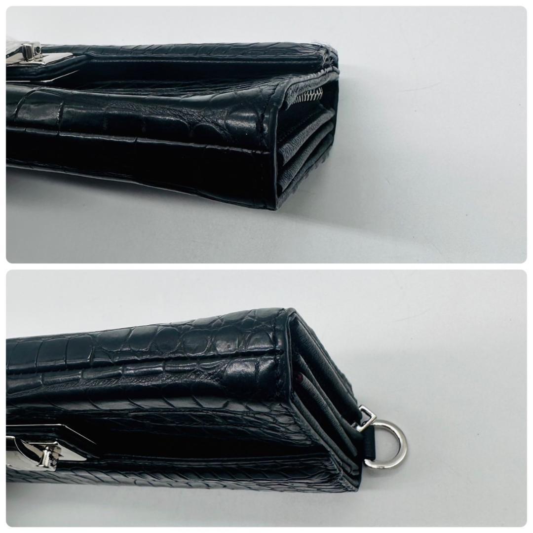美品　Pelley　Lusso　ペレリールッソ　クロコダイル　レザー　財布