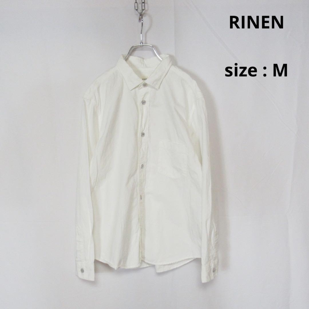 RINEN / regular collar white shirts M