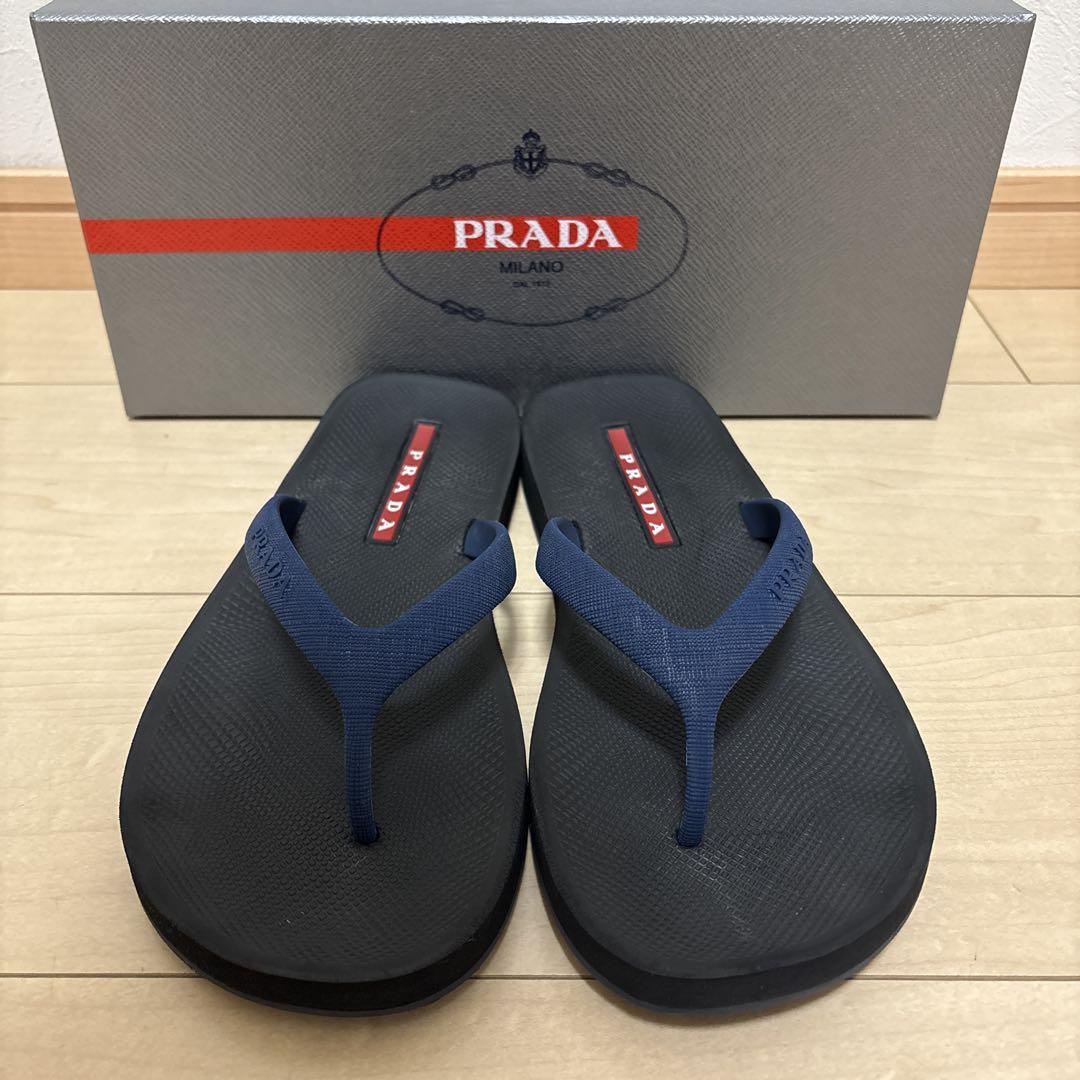 PRADA ブラック ビーチサンダル PRADA】ラバービーチサンダル ブラック 靴・ブーツ・サンダル