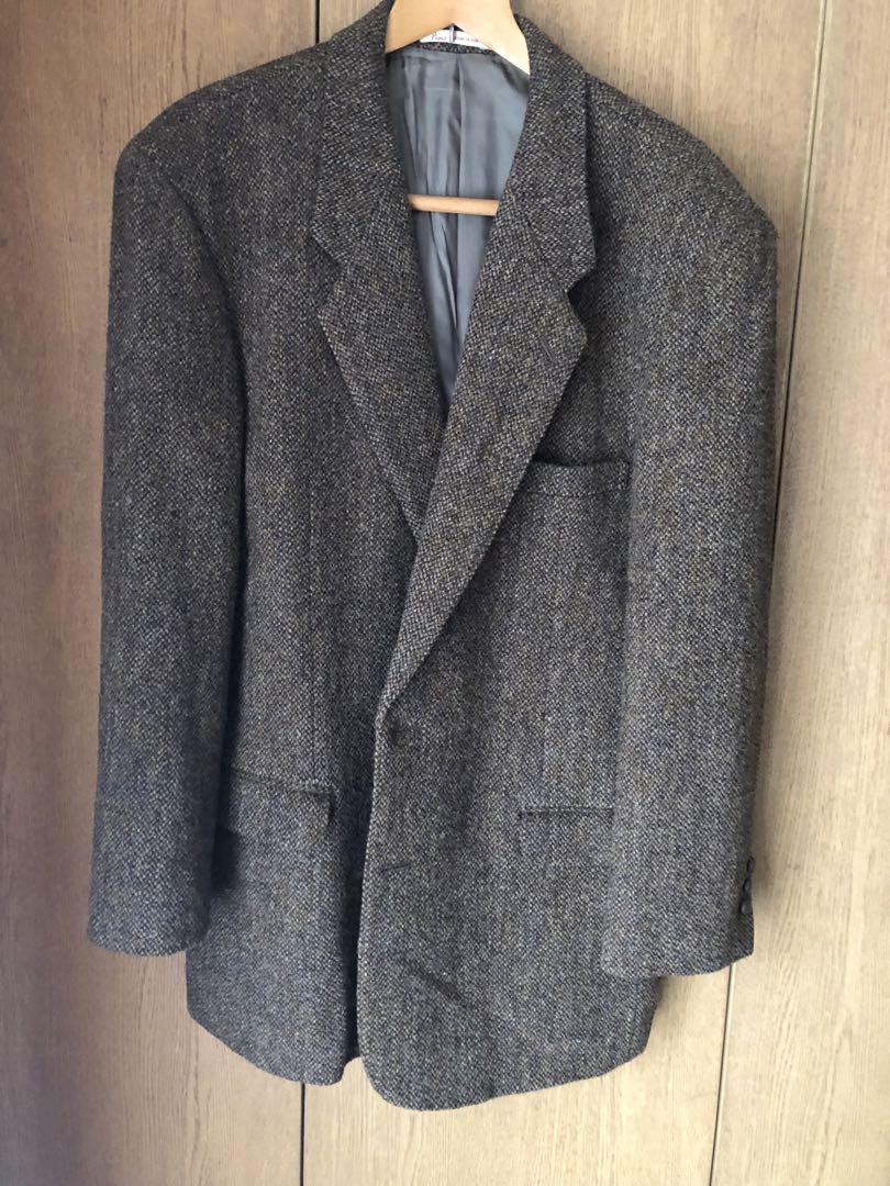 papas パパス 極美品11万円(税別) ジャケット 毛100％ハリスツイード PAPAS パパス × Harris Tweed ハリスツイード ウール テーラード