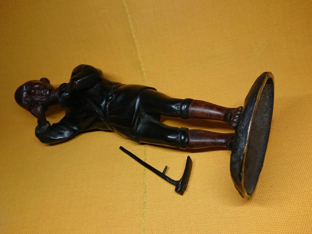 売れ筋がひ贈り物！ 農民 ブロンズ像 A2593 美術品 工芸品 インテリア 置物 銅像 置物