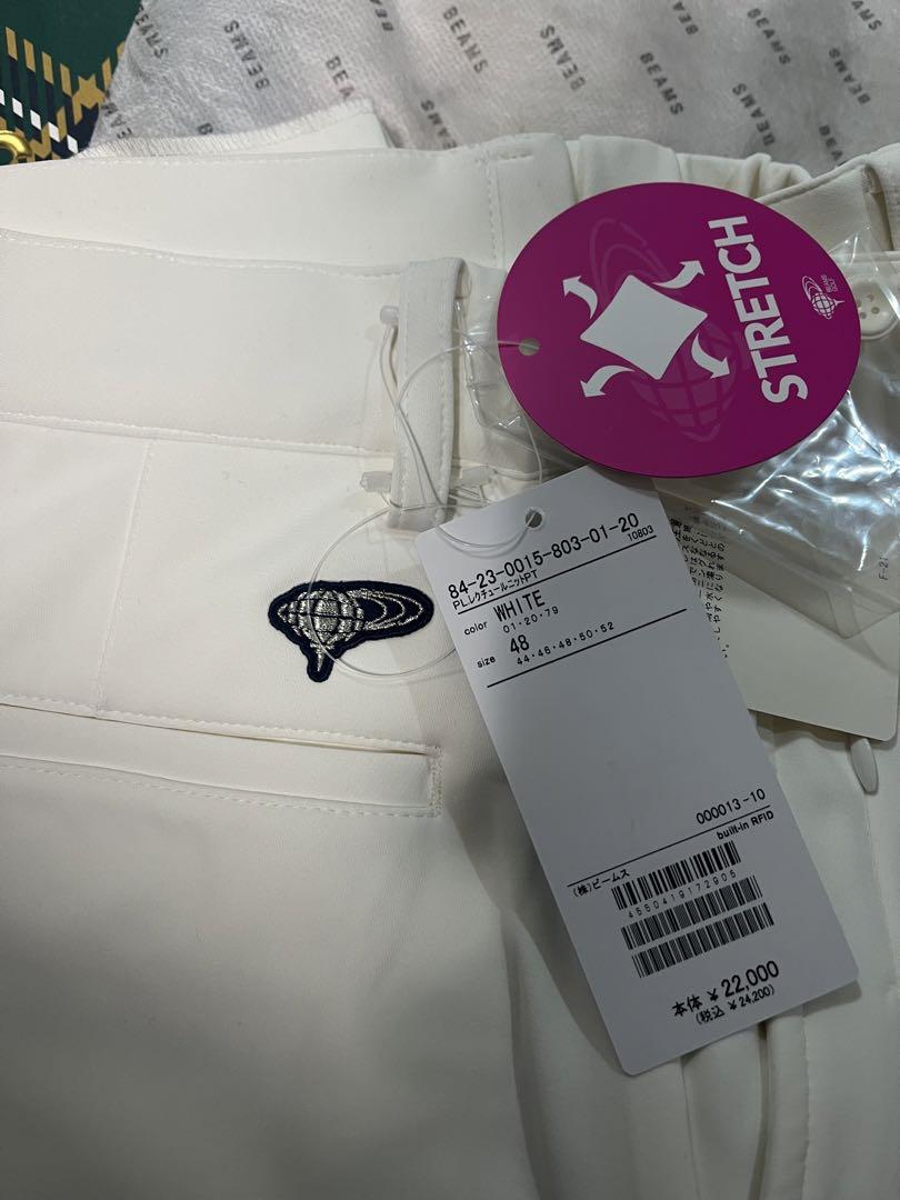 新品未使用 BEAMS GOLF パンツ ホワイト ストレッチ 48