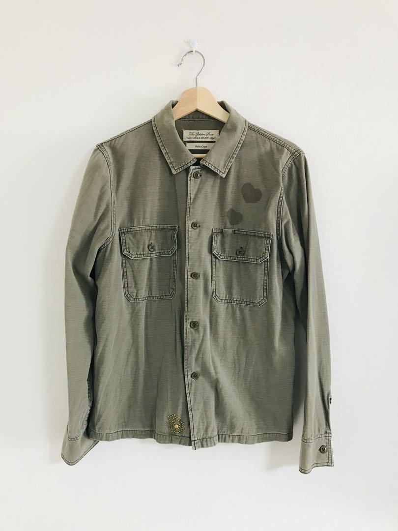 レミレリーフ REMI RELIEF スタッズ ミリタリー シャツ ジャケット