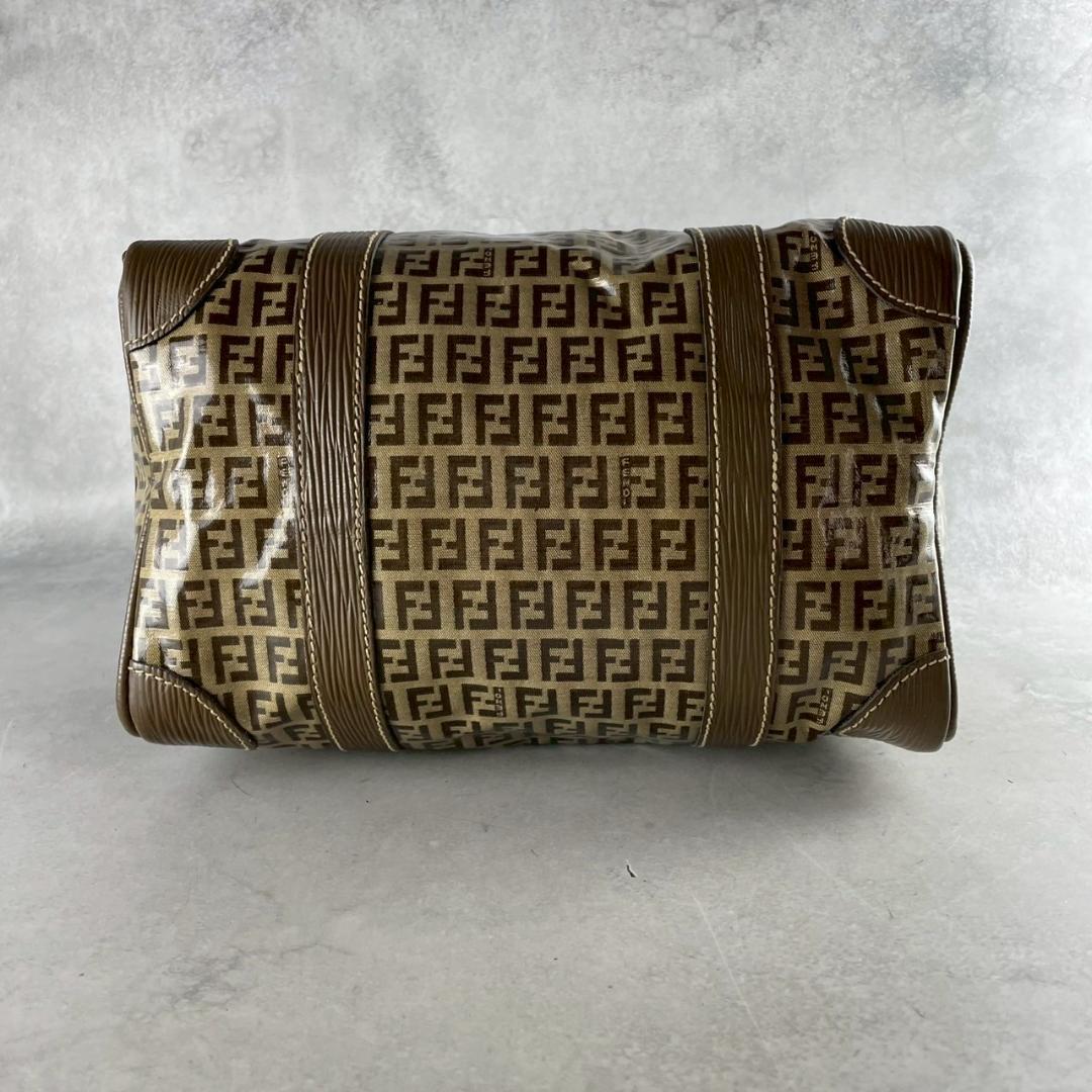 フェンディFENDI ズッキーノ柄ミニボストンバッグ　レディースハンドバッグ FENDI - 本物 フェンディ FENDI ズッキーノ ミニ ボストンバッグ
