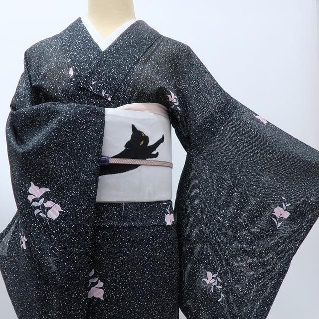 Y3539◆美品 絽 小紋 洗える夏着物