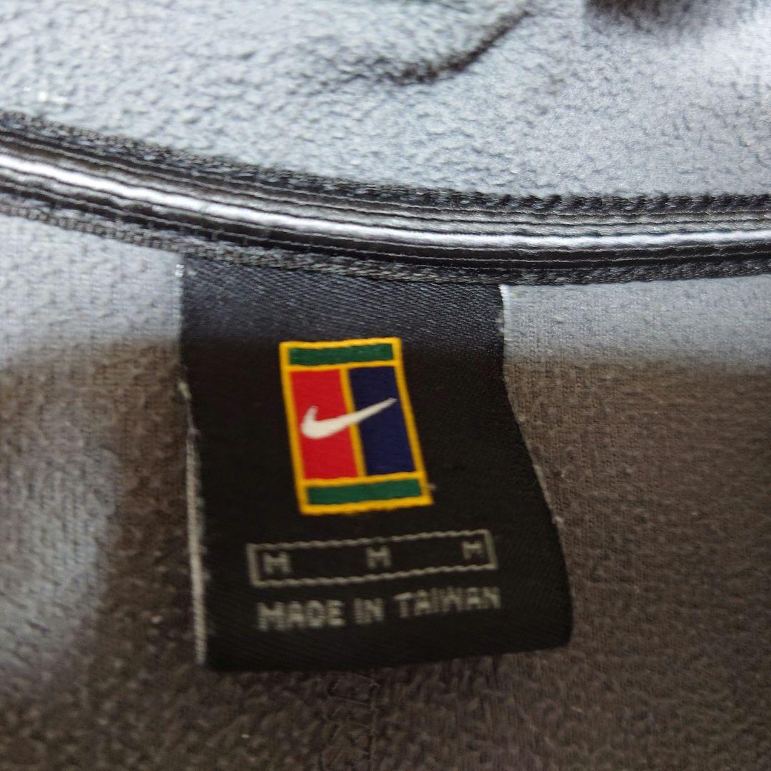 90s NIKE　フリースジャケット　古着　NIKE　ロゴ刺繍　グレー