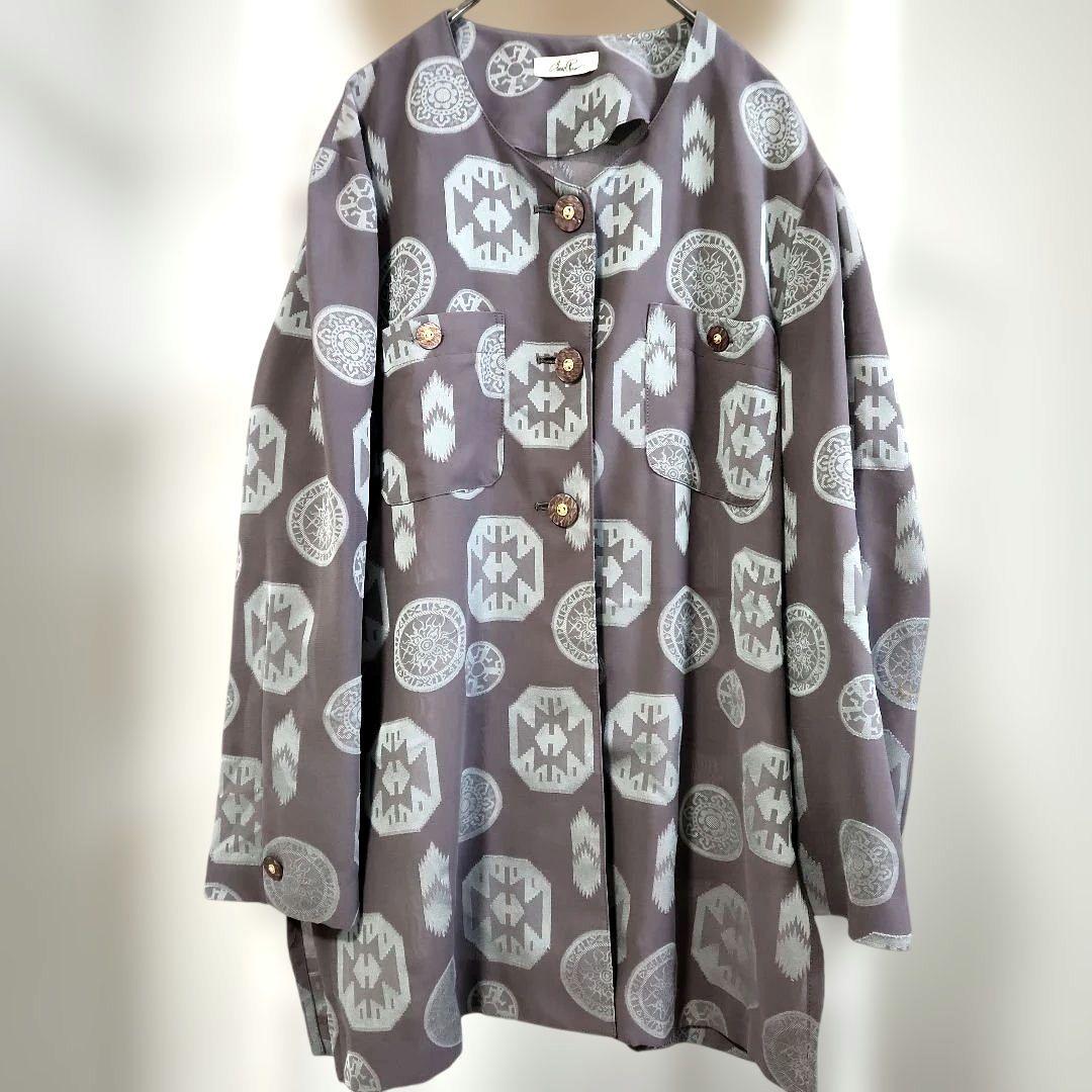 幾何学模様 総柄シャツ SIZE