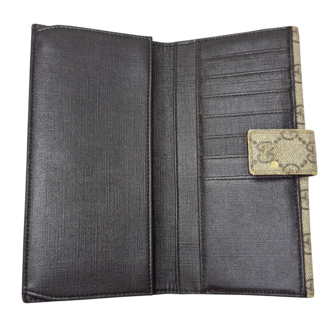 GUCCI インターロッキングG チャーム GGスプリーム Wホック 長財布