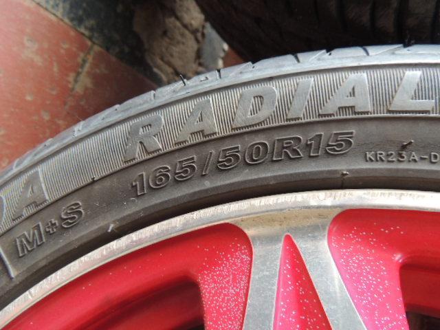 T197　165/50R15　KENDA　4本　アルミホイール付き　シワ有り