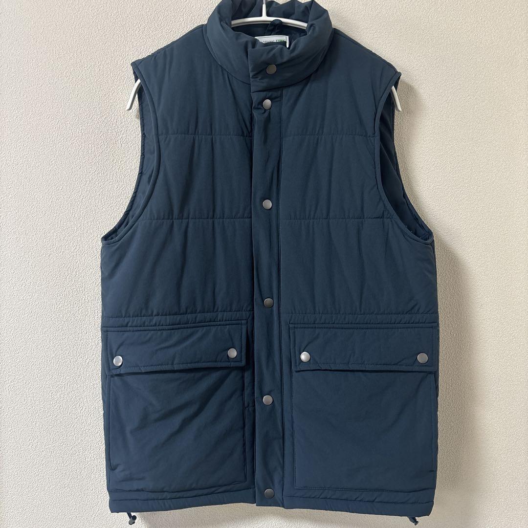 【美品】MONOBI ダウンベスト ネイビー メンズ　※サイズ観は商品説明を確認 MUJI (無印良品) - 美品 無印良品 軽量ダウンノーカラー