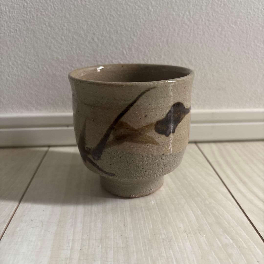 濱田庄司　鉄絵黍紋茶碗