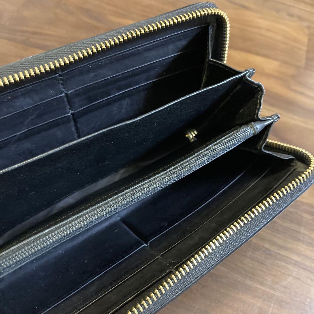 グッチ GUCCI ブラック 黒 レザー 長財布