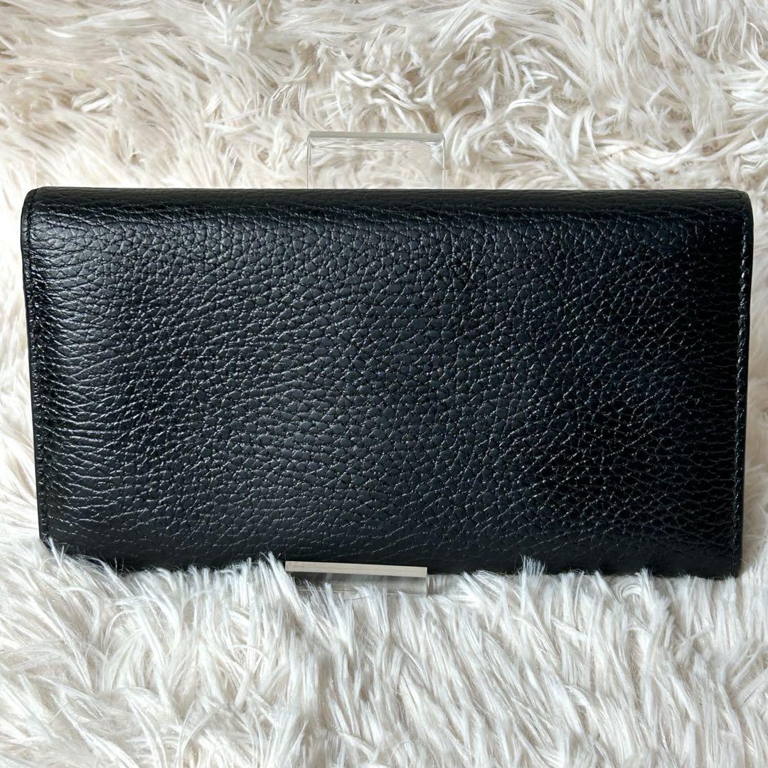 グッチ　レザー　インターロッキング　二つ折り長財布　449279 黒　美品