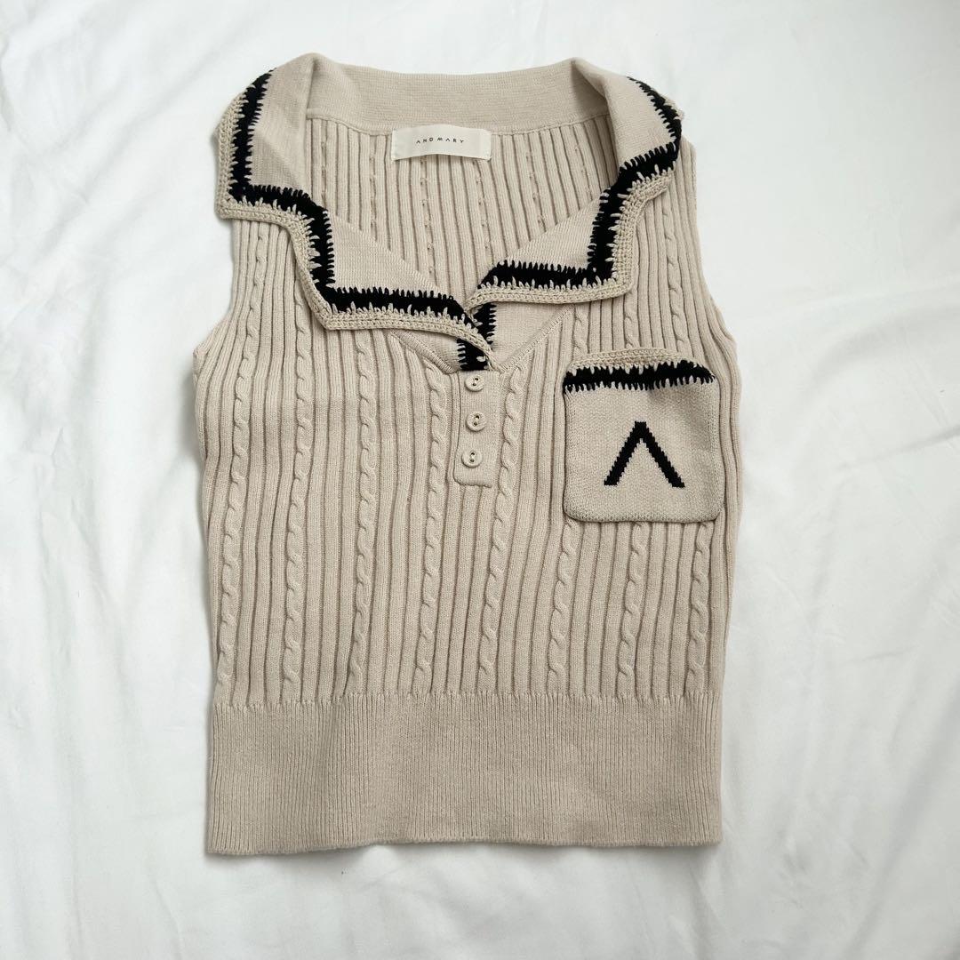andmary Mila ribbon knit tops