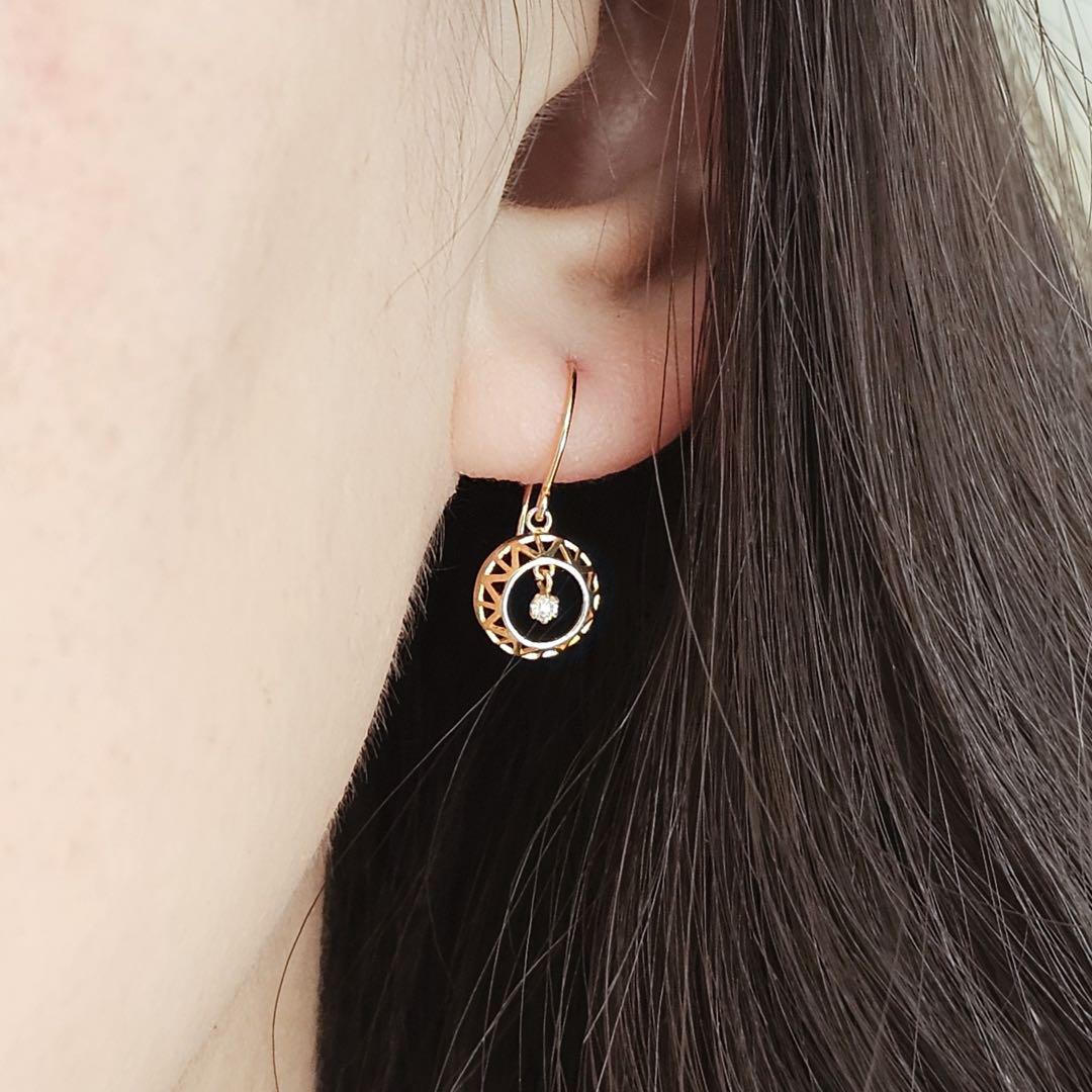 セール！K10 天然ダイヤモンド ピアス