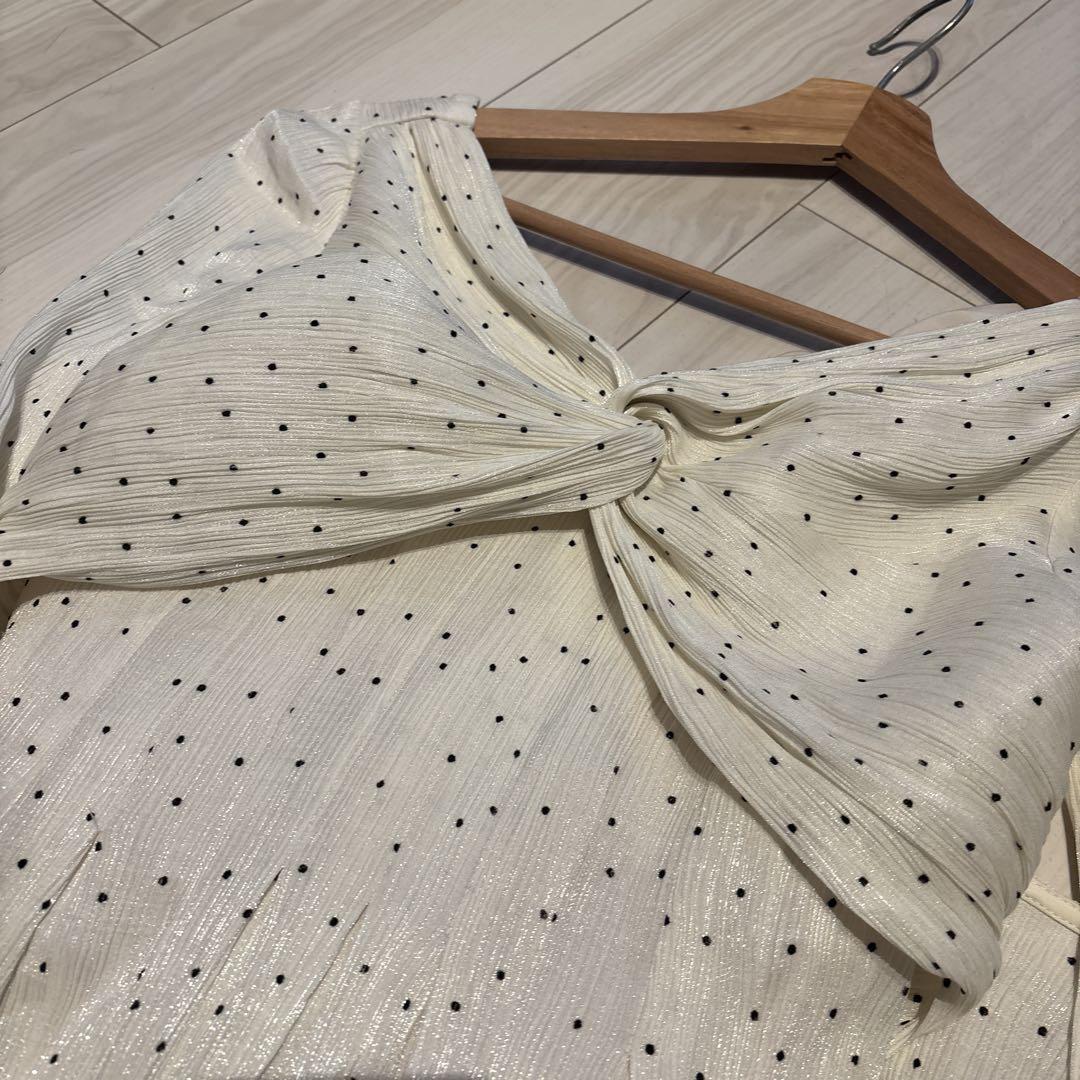 ワンピース m Moon glow dot pleated dress