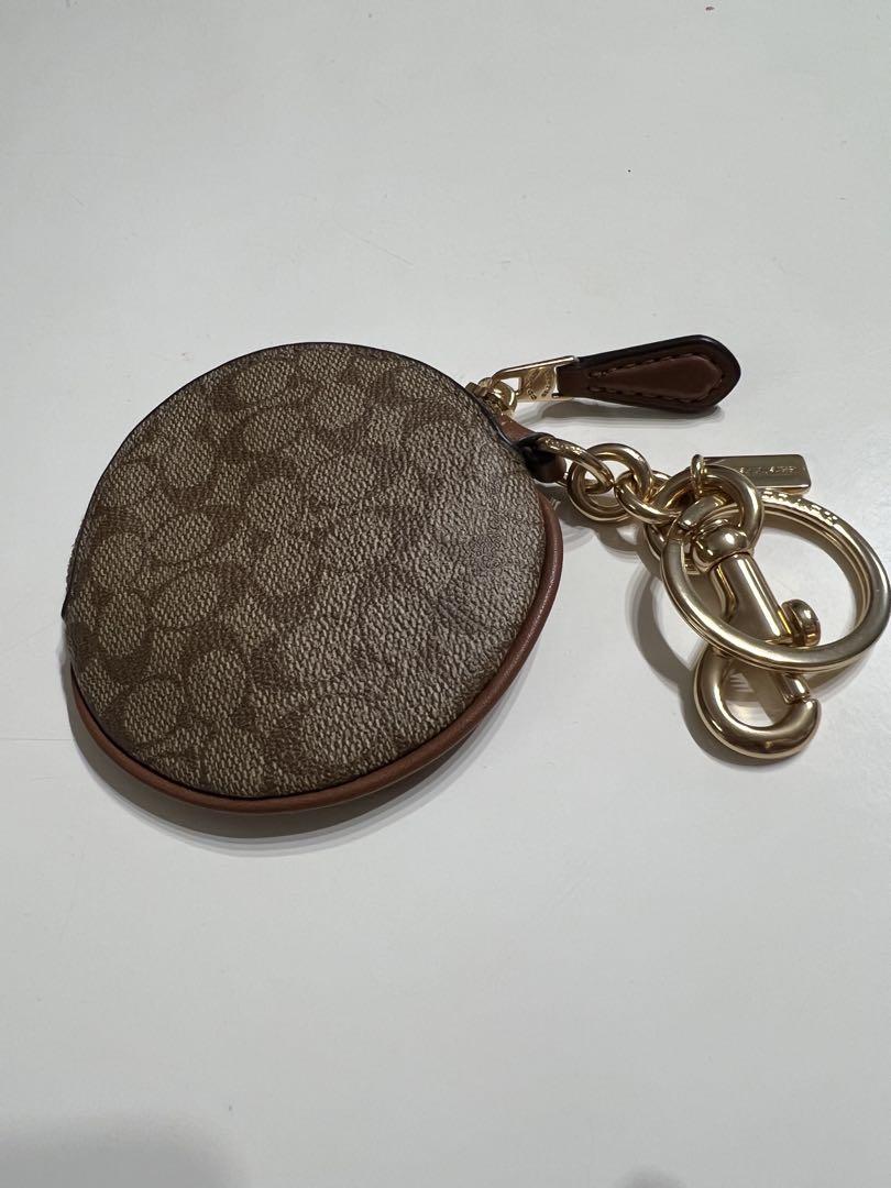 COACH コーチ ベージュ ラウンド型(丸型) コインケース シグネチャー