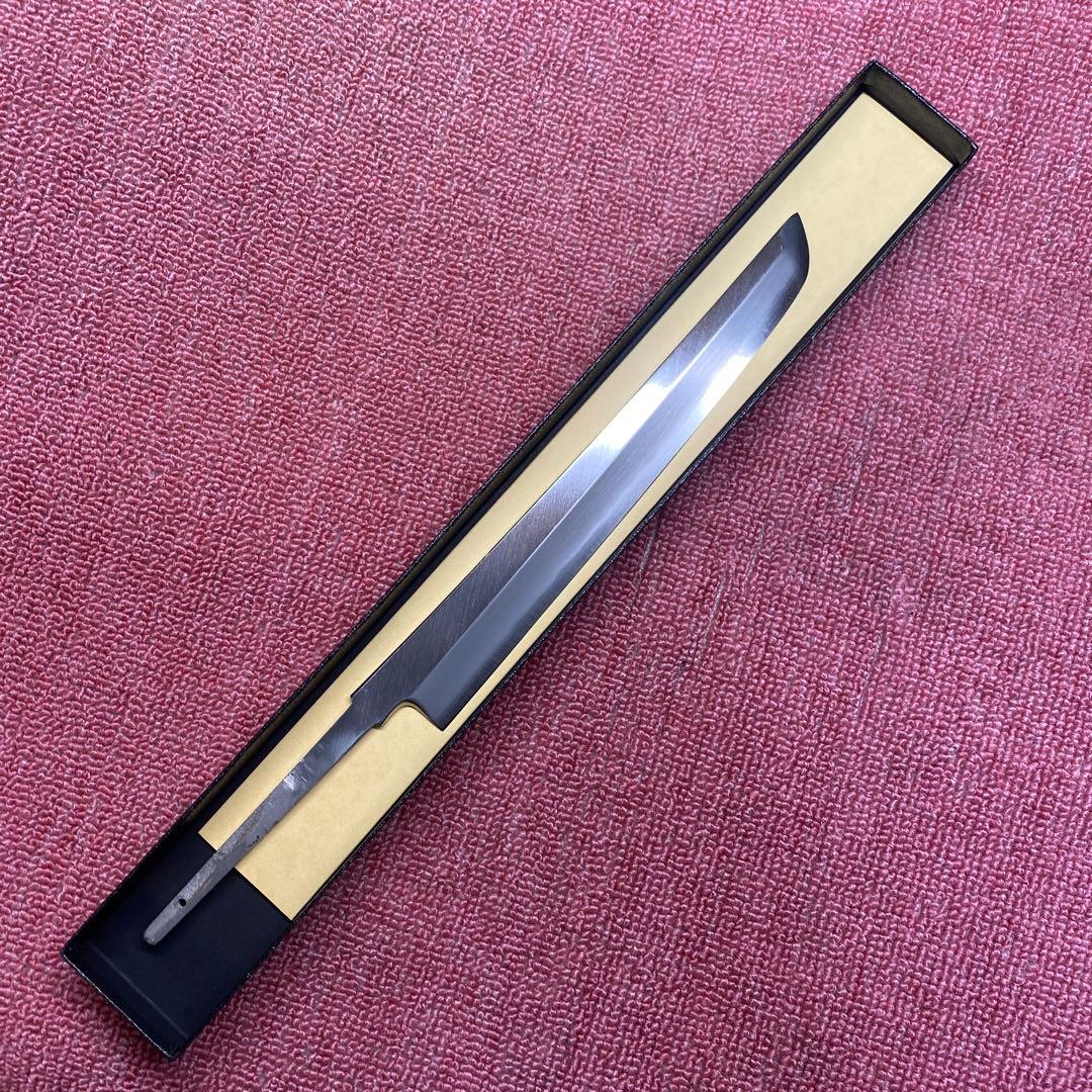 銀三 先丸柳刃包丁 240㎜ 8寸 柄無し 銀三 先