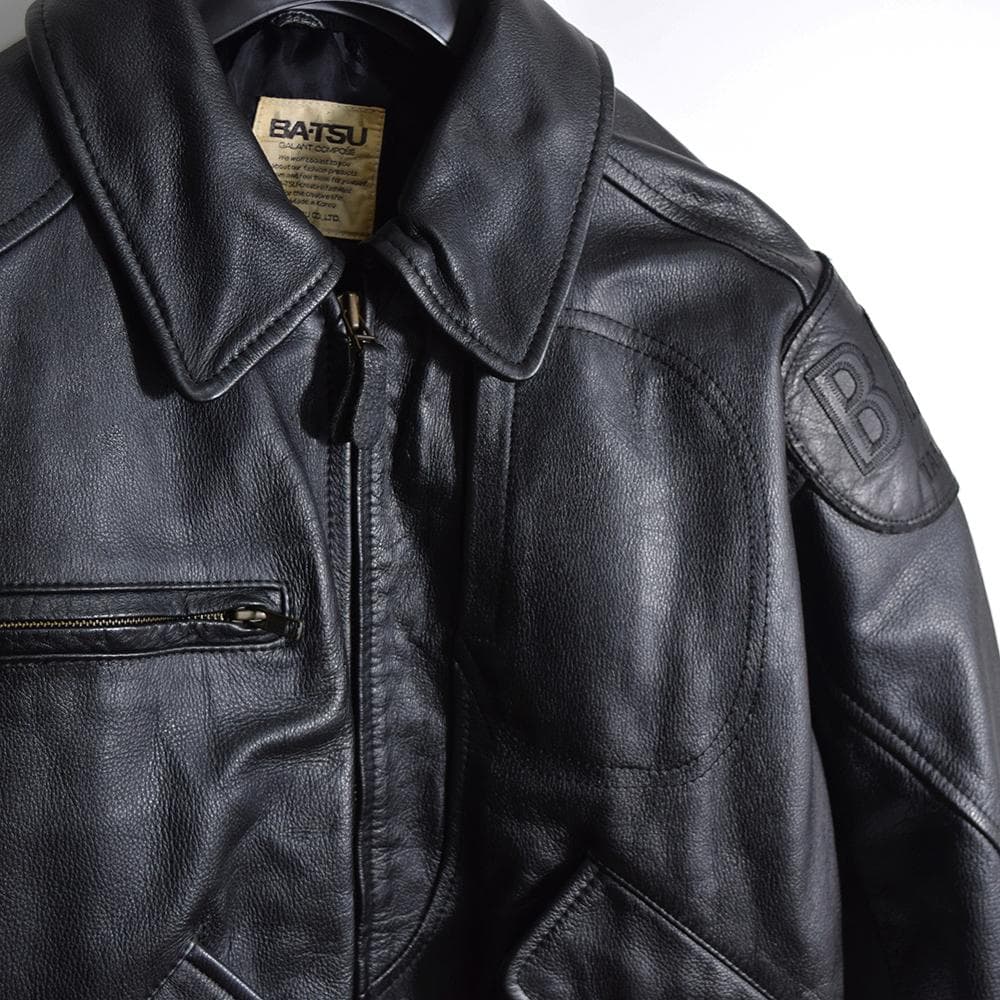 DCブーム期 80s BA-TSU archive 牛革 レザーブルゾン 短丈 DCブーム期 80s BA-TSU archive 牛革 レザーブルゾン 短丈