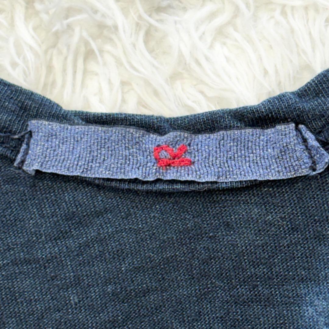 【美品】45R インディゴ染め カットソー タンクトップ 花柄