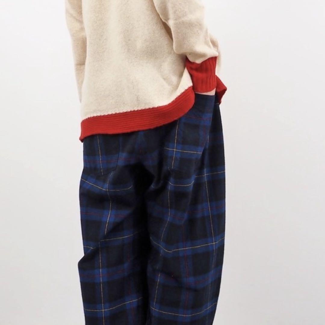 B108 )NARU(ナル) Nishiwakiフランネルチェック ノッポパンツ