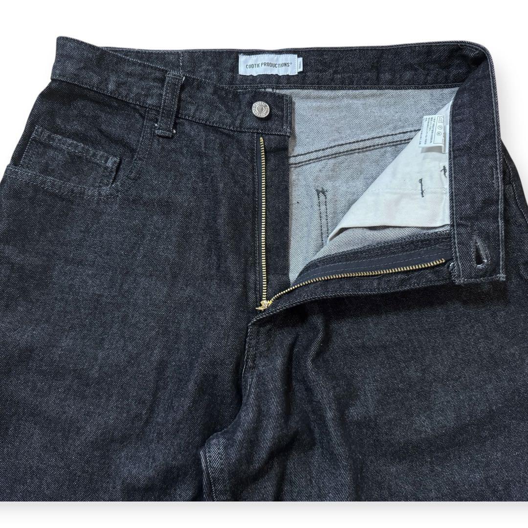 美品 COOTIE 12.5oz 5ポケット バギー ブラックデニム Sサイズ