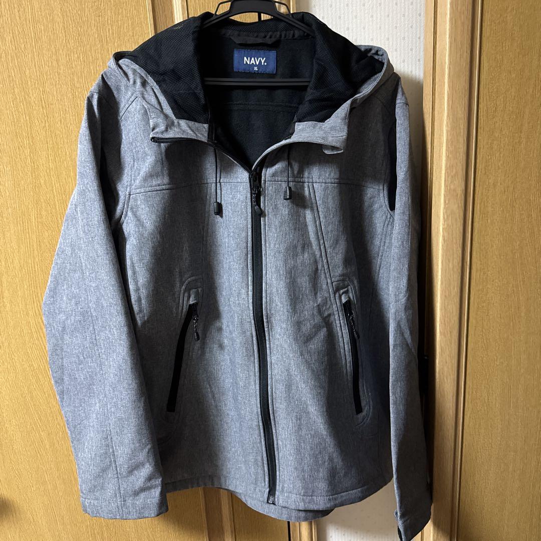NAVY フード付き カジュアルジャケット