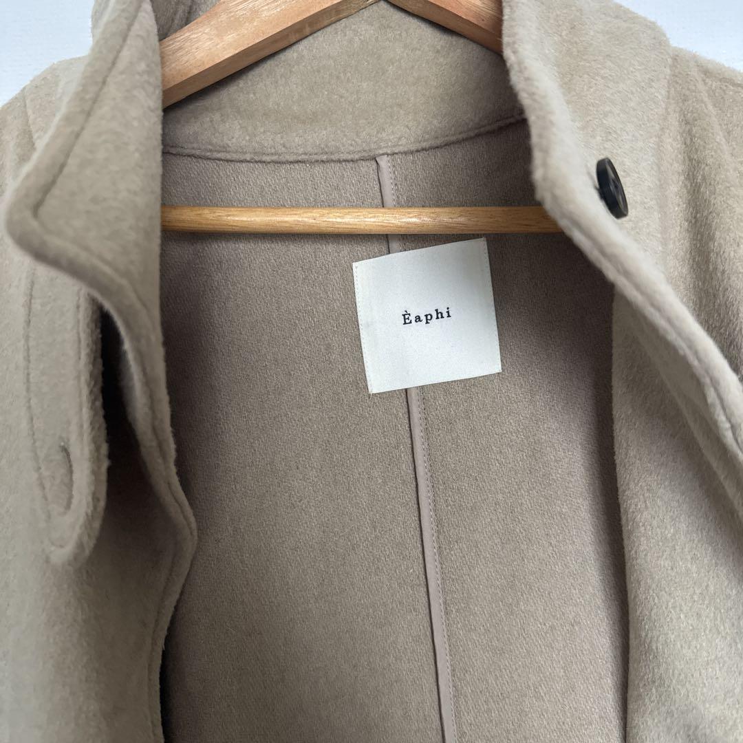 【Eaphi】highneck wool capecoat