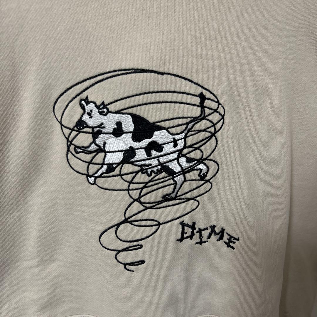 Dime Twister Hoodieダイム 牛 cow ベージュ 刺繍 M