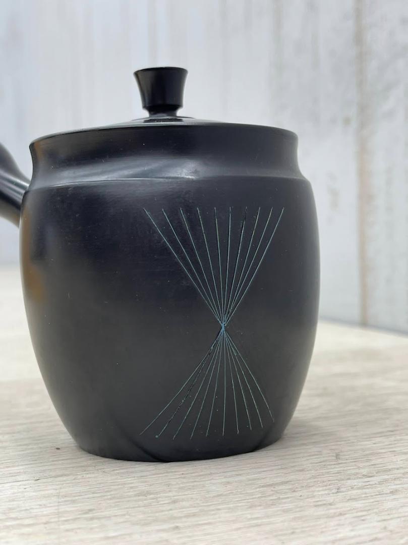 未使用品 梅原宗弘（宗光）常滑焼 横手急須 共箱 茶器 煎茶道具 茶注