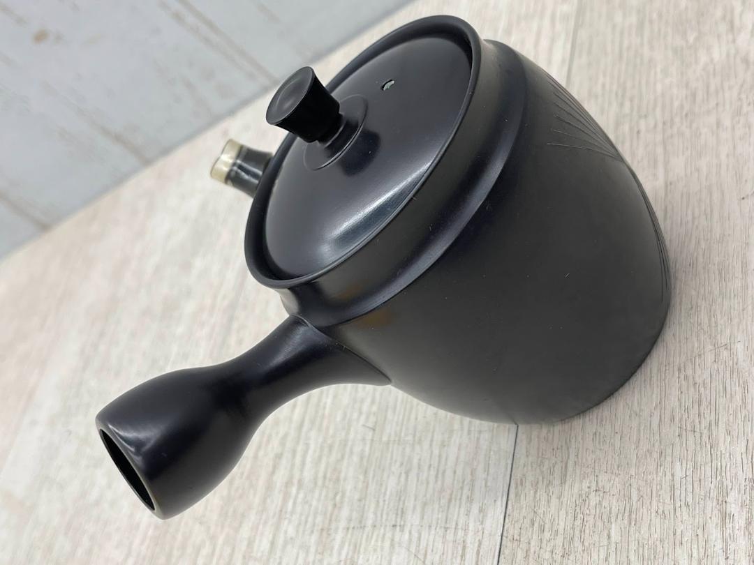 未使用品 梅原宗弘（宗光）常滑焼 横手急須 共箱 茶器 煎茶道具 茶注