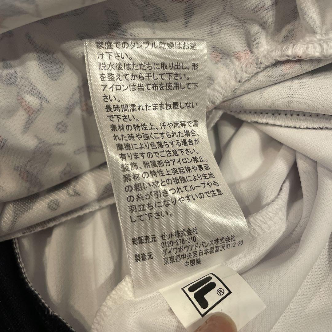 FILA テニス　Vネックフリルワンピース 折紙柄　M ホワイト