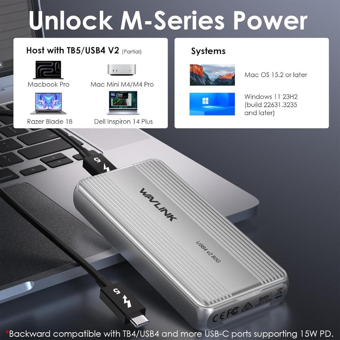 WAVLINK 80Gbps M.2 SSD 外付けケース Amazon.com: WAVLINK 80Gbps M.2 NVMe SSD Enclosure with