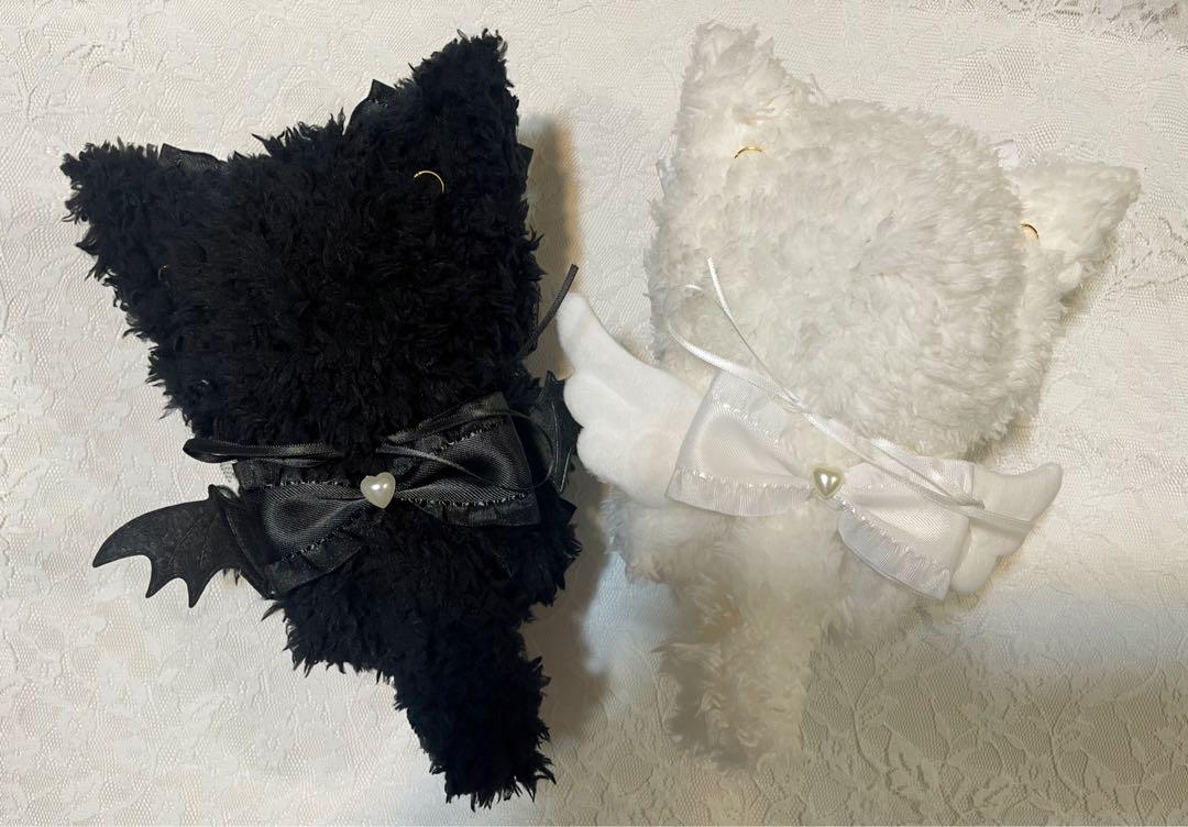 ちびぐるみ ぬい服 着ぐるみ ベビーデビル黒猫＆ベビー天使白猫セット
