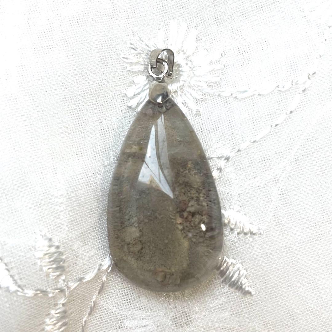 ヴィンテージネックレス＆ペンダント しずく雫ガーデンクォーツ シルバーチェーン③