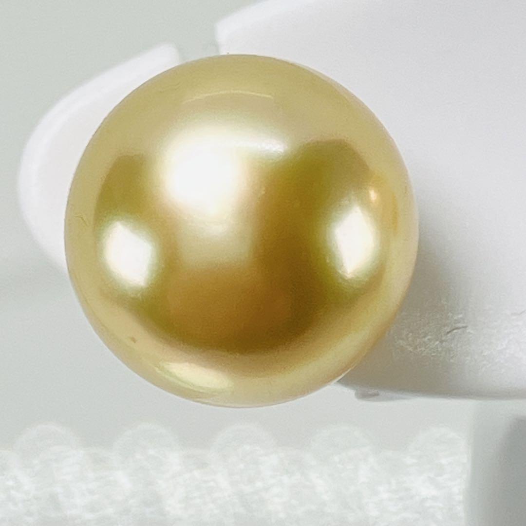 奄美パール 新品 K18 南洋ゴールデンパール ピアス 9.0~10.0mm