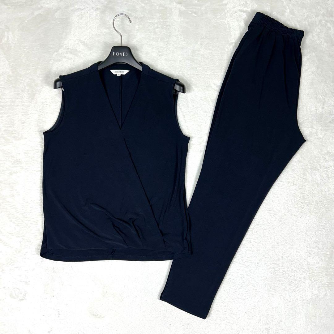 美品♡プラステ PLST セットアップ ネイビー S ノースリーブ カシュクール