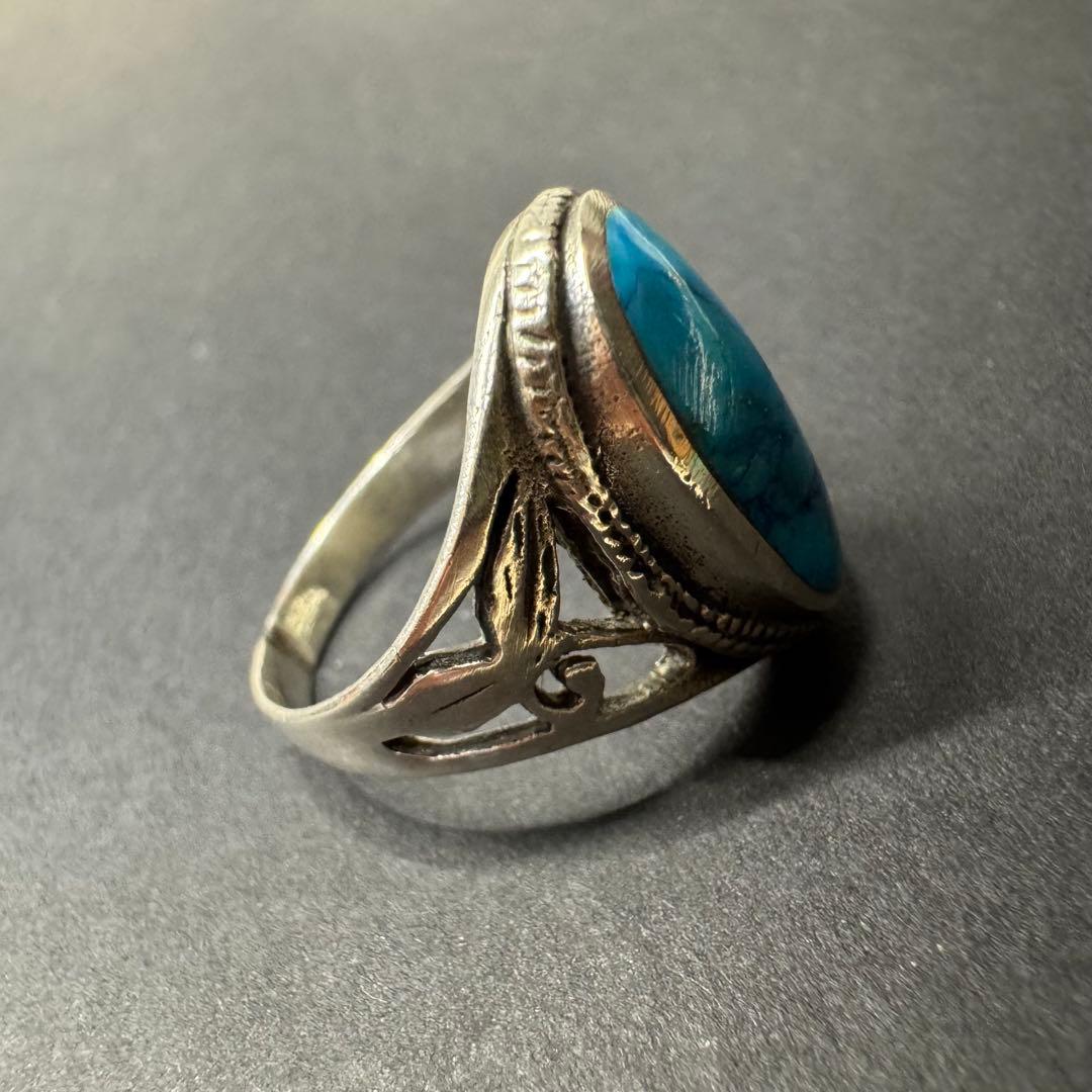 【14号 シルバー925】インディアンジュエリー ターコイズリング