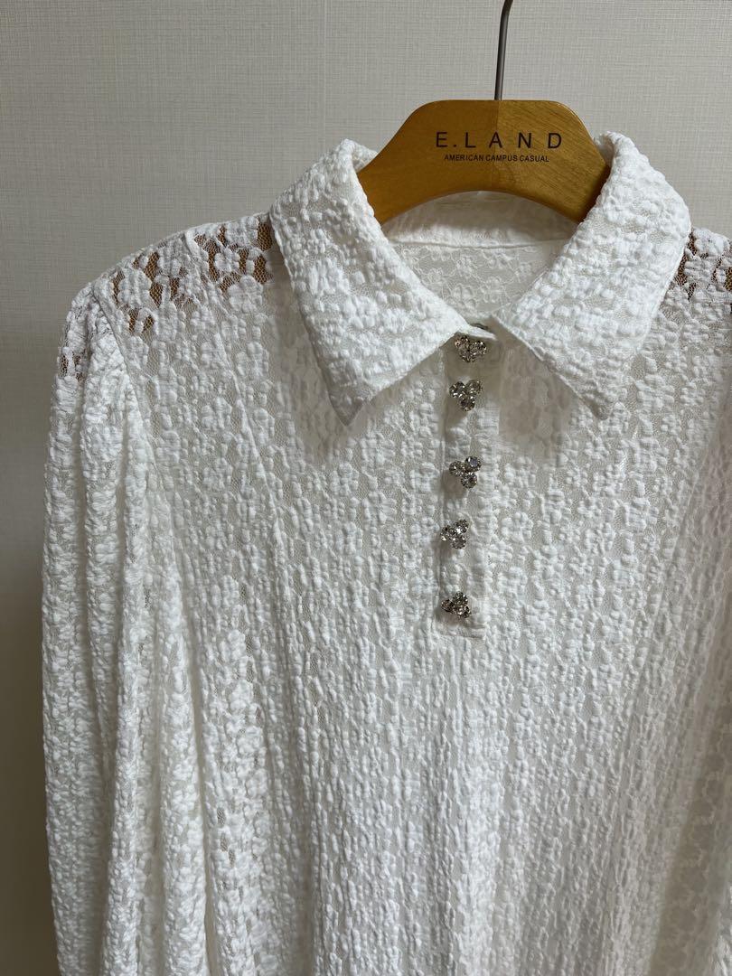 ワンピース acka.shirt detail lace one-piece