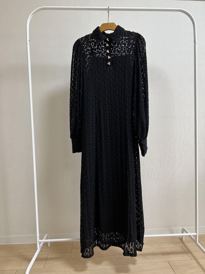 ワンピース acka.shirt detail lace one-piece