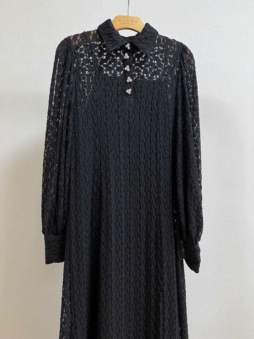 ワンピース acka.shirt detail lace one-piece