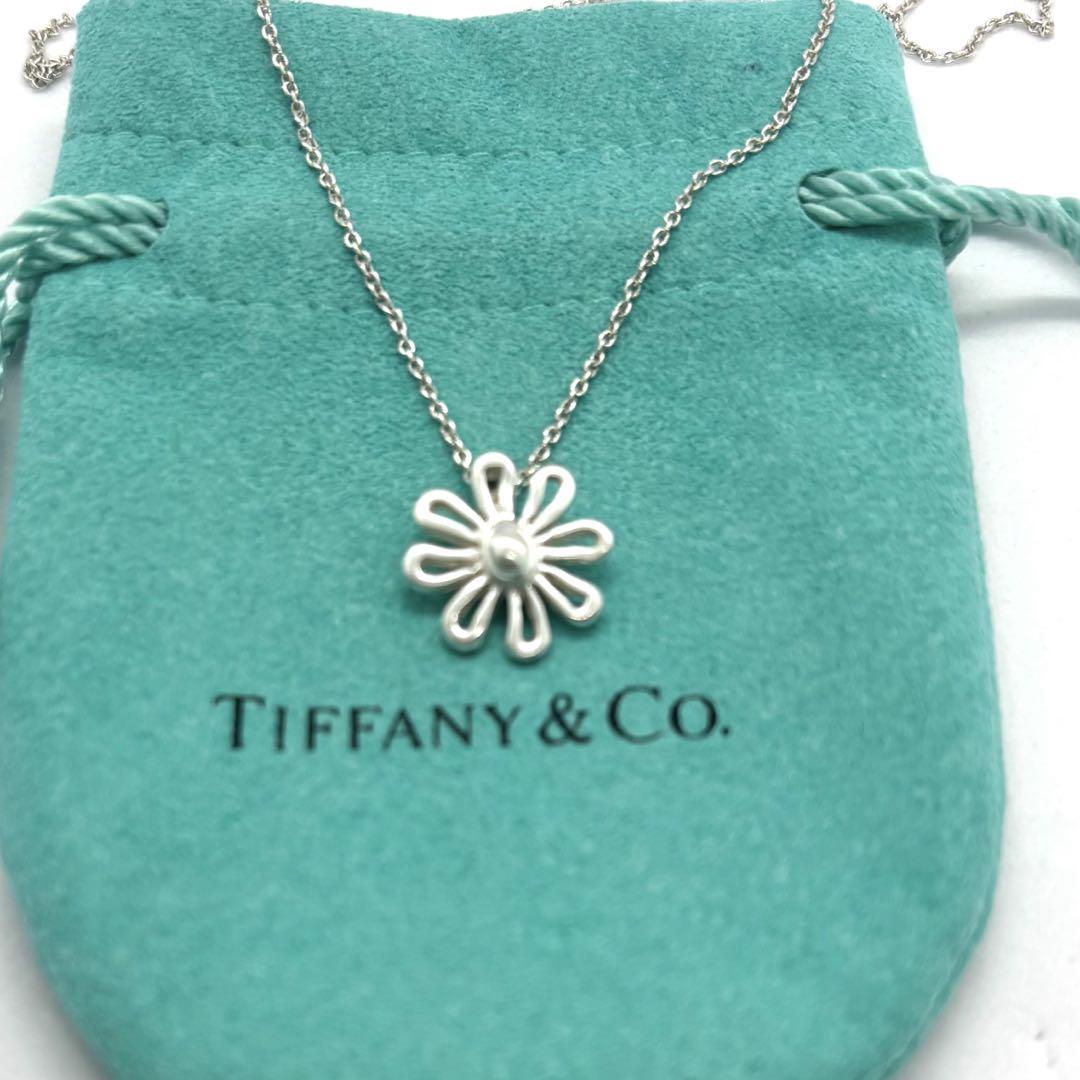 TIFFANY&CO.デイジーフラワーネックレス　花 シルバー　【美品】☆レア☆ TIFFANY&CO.デイジーフラワーネックレス 花 シルバー 【美品