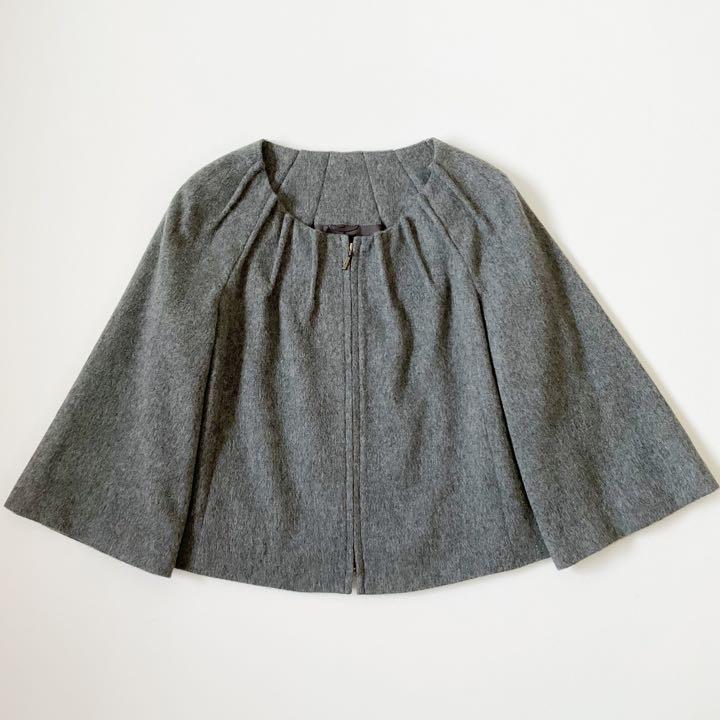 未使用極美品♪ アナイ カシミヤブレンドノーカラージャケット ワイドスリーブ